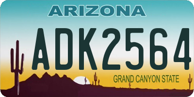 AZ license plate ADK2564