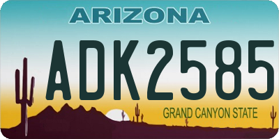 AZ license plate ADK2585