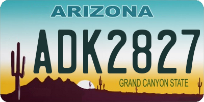 AZ license plate ADK2827