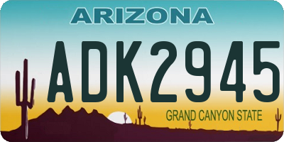 AZ license plate ADK2945