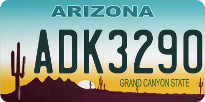 AZ license plate ADK3290