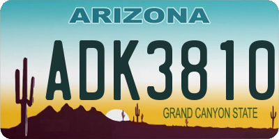 AZ license plate ADK3810