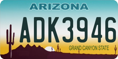 AZ license plate ADK3946