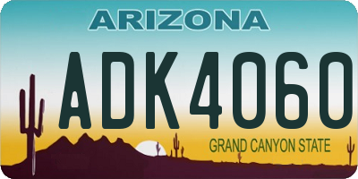 AZ license plate ADK4060