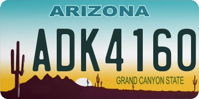 AZ license plate ADK4160