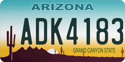 AZ license plate ADK4183