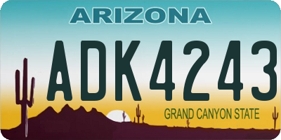 AZ license plate ADK4243