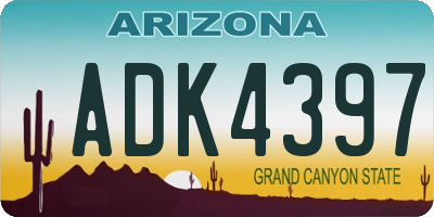 AZ license plate ADK4397