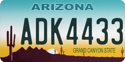 AZ license plate ADK4433