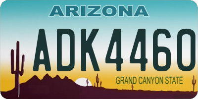 AZ license plate ADK4460
