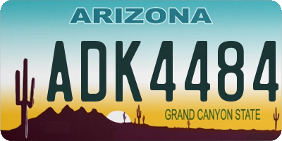 AZ license plate ADK4484