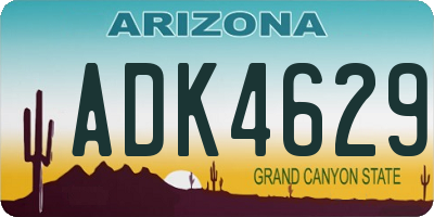 AZ license plate ADK4629