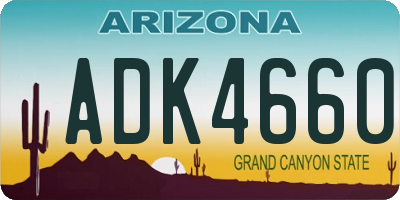 AZ license plate ADK4660