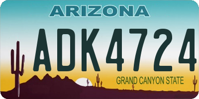 AZ license plate ADK4724
