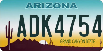 AZ license plate ADK4754