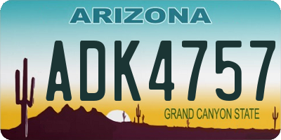 AZ license plate ADK4757