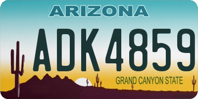 AZ license plate ADK4859