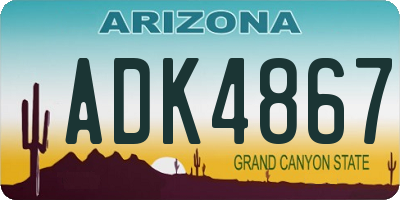 AZ license plate ADK4867