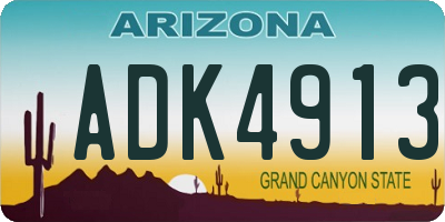 AZ license plate ADK4913