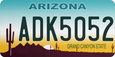AZ license plate ADK5052