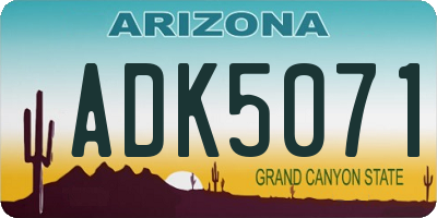 AZ license plate ADK5071