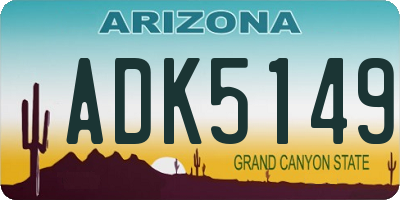 AZ license plate ADK5149