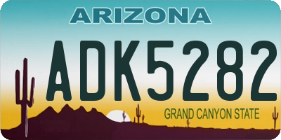 AZ license plate ADK5282