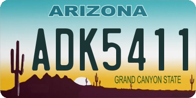 AZ license plate ADK5411