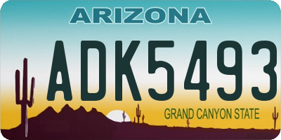 AZ license plate ADK5493