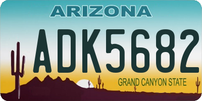 AZ license plate ADK5682