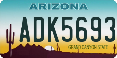 AZ license plate ADK5693