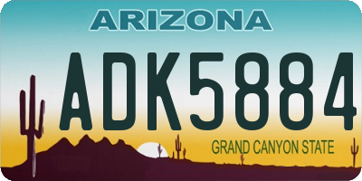 AZ license plate ADK5884