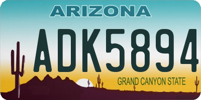 AZ license plate ADK5894