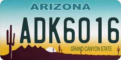 AZ license plate ADK6016