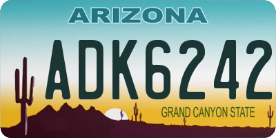 AZ license plate ADK6242