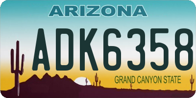 AZ license plate ADK6358