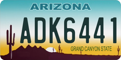 AZ license plate ADK6441