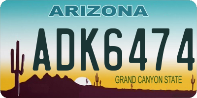 AZ license plate ADK6474