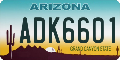 AZ license plate ADK6601