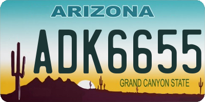 AZ license plate ADK6655