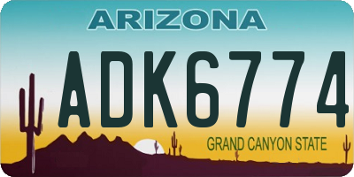 AZ license plate ADK6774