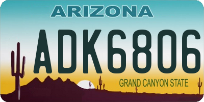 AZ license plate ADK6806