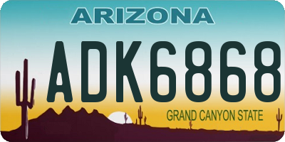 AZ license plate ADK6868