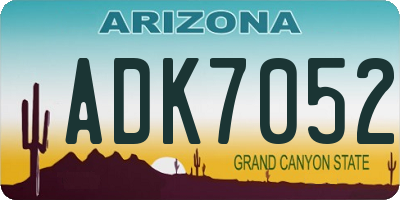 AZ license plate ADK7052