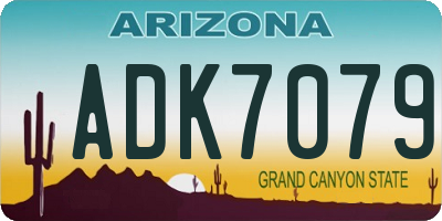 AZ license plate ADK7079