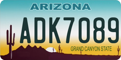 AZ license plate ADK7089