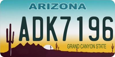 AZ license plate ADK7196