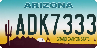 AZ license plate ADK7333