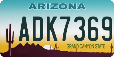 AZ license plate ADK7369