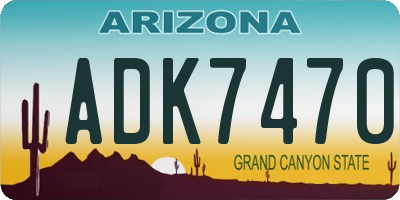 AZ license plate ADK7470